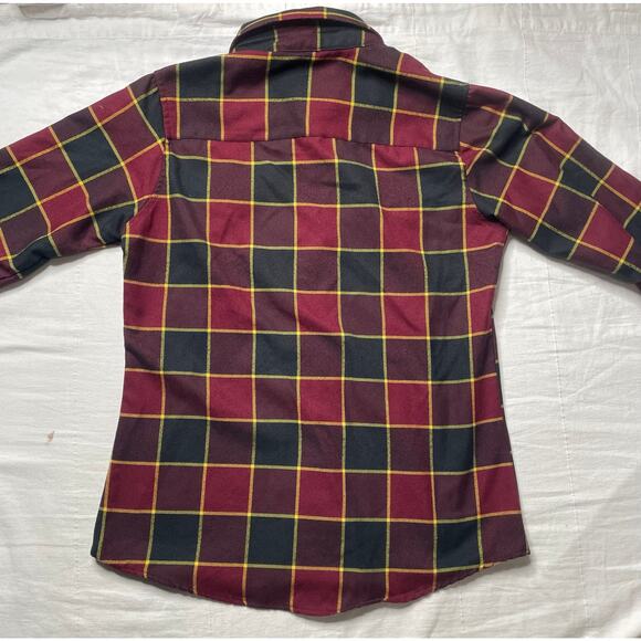 Dixxon Button Up Shirt Women's Medium Red Black Plaid Flannel Form and Function - Picture 3 of 8